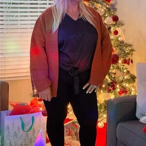 Terracota cardigan with back details